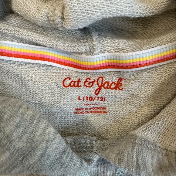 Cat & Jack Hooded Short Sleeve Sweatshirt, Girls Size Large - Picture 3 of 5